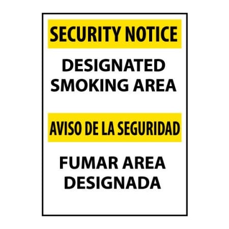 National Marker Co Security Notice Plastic - Designated Smoking Area ESSN102RB